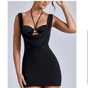 Oh Polly Black Mini Dress PLUS CUP
